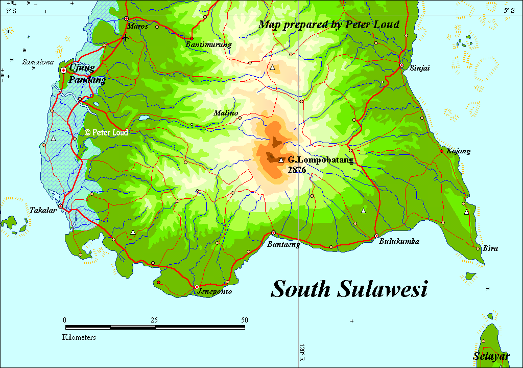 Map of South Sulawesi